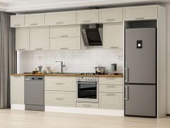 Alvinka 385X240 Cm Klasik Mebran Mutfak Dolabı Mb-E80S45S60-2 Mebran | Kumtaşı - Mdf