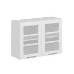 Alvinka Mutfak Modül Mbr_C Üst 2Dk1R 100-H72Cm Dolap Cam Beyaz Beyaz Mdf