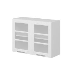 Alvinka Mutfak Modül Mbr_C Üst 2Dk1R 100-H72Cm Dolap Cam Beyaz Beyaz Mdf