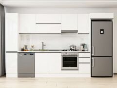 Alvinka 370X222 Cm High Gloss Mutfak Dolabı Mbb-E90B40S40-1 High Gloss | Beyaz - Mdf