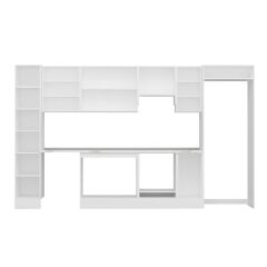 Alvinka 360X222 Cm Klasik Mebran Mutfak Dolabı Mbb-E80B40S40-1 Mebran | Beyaz - Mdf