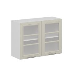 Alvinka Mutfak Modül Mbr_C Üst 2Dk1R 100-H72Cm Dolap Cam Beyaz Kumtaşı Mdf