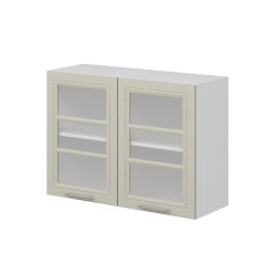 Alvinka Mutfak Modül Mbr_C Üst 2Dk1R 100-H72Cm Dolap Cam Beyaz Kumtaşı Mdf