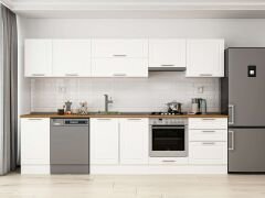 Alvinka 305X210 Cm Klasik Mebran Mutfak Dolabı Beyaz Beyaz M-E80S45S60-1