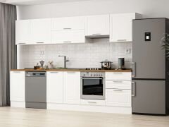 Alvinka 305X210 Cm Klasik Mebran Mutfak Dolabı Beyaz Beyaz M-E80S45S60-1