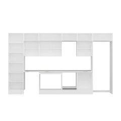 Alvinka 410X240 Cm Klasik Mebran Mutfak Dolabı Mbb-E90B60S60-2 Mebran | Antrasit - Suntalam