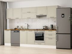 Alvinka 305X210 Cm Klasik Mebran Mutfak Dolabı Beyaz Beyaz M-E80S45S60-1