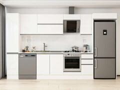 Alvinka 370X222 Cm High Gloss Mutfak Dolabı Mbb-E90B40S40-2 High Gloss | Beyaz - Mdf