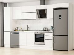 Alvinka 370X222 Cm High Gloss Mutfak Dolabı Mbb-E90B40S40-2 High Gloss | Beyaz - Mdf