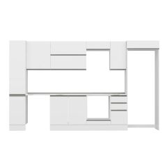 Alvinka 370X222 Cm High Gloss Mutfak Dolabı Mbb-E90B40S40-2 High Gloss | Beyaz - Mdf