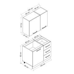 Minar 100 Cm Mutfak Dolabı Beyaz 100-B1