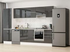 Alvinka 305X210 Cm High Gloss Mutfak Dolabı Mb-E80B60S45-1 High Gloss | Antrasit - Suntalam