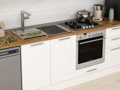 Alvinka 290X210 Cm Klasik Mebran Mutfak Dolabı Mb-E80B50S40-3 Mebran | Beyaz - Mdf