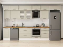 Alvinka 385X240 Cm Klasik Mebran Mutfak Dolabı Mb-E80S45S60-3 Mebran | Kumtaşı - Mdf