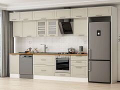 Alvinka 385X240 Cm Klasik Mebran Mutfak Dolabı Mb-E80S45S60-3 Mebran | Kumtaşı - Mdf