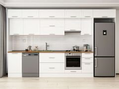 Alvinka 370X240 Cm Klasik Mebran Mutfak Dolabı Mb-E80S50S40-1 Mebran | Beyaz - Suntalam