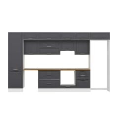 Alvinka 410X240 Cm Klasik Mebran Mutfak Dolabı Beyaz Beyaz Mbb-E90B60S60-2 Mebran | Antrasit - Mdf