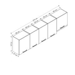 Minar 270 Cm Mutfak Dolabı Beyaz 270-B4-Üst Modül