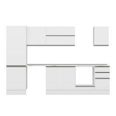 Alvinka 305X210 Cm High Gloss Mutfak Dolabı Mb-E80B60S45-2 High Gloss | Beyaz - Suntalam