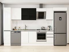 Alvinka 370X222 Cm High Gloss Mutfak Dolabı Mbb-E90B40S40-3 High Gloss | Beyaz - Suntalam