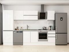 Alvinka 305X210 Cm High Gloss Mutfak Dolabı Mb-E80B60S45-2 High Gloss | Beyaz - Mdf