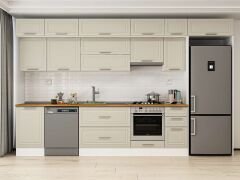 Alvinka 370X240 Cm Klasik Mebran Mutfak Dolabı Mb-E80S50S40-1 Mebran | Kumtaşı - Suntalam