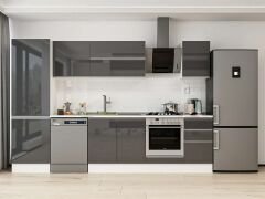 Alvinka 305X210 Cm High Gloss Mutfak Dolabı Mb-E80B60S45-2 High Gloss | Antrasit - Suntalam