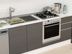 Alvinka 370X222 Cm High Gloss Mutfak Dolabı Mbb-E90B40S40-3 High Gloss | Antrasit - Suntalam