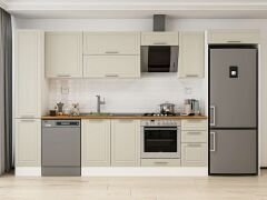 Alvinka 360X222 Cm Klasik Mebran Mutfak Dolabı Mbb-E80B40S40-2 Mebran | Kumtaşı - Mdf