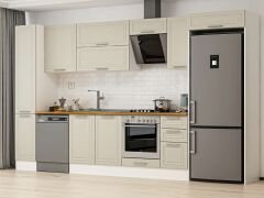 Alvinka 360X222 Cm Klasik Mebran Mutfak Dolabı Mbb-E80B40S40-2 Mebran | Kumtaşı - Mdf