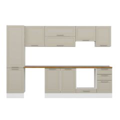 Alvinka 295X210 Cm Klasik Mebran Mutfak Dolabı Mb-E80B50S45-1 Mebran | Kumtaşı - Suntalam