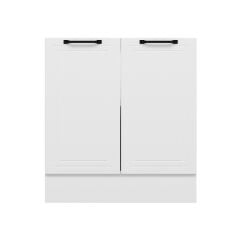 Alvinka Mutfak Modül Mbr_A Alt 2K1R 80Cm Dolap Beyaz Beyaz Suntalam