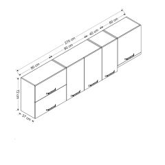 Minar 270 Cm Mutfak Dolabı Beyaz 270-B8-Üst Modül