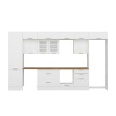 Alvinka 410X240 Cm Klasik Mebran Mutfak Dolabı Beyaz Beyaz Mbb-E90B60S60-3 Mebran | Beyaz - Mdf