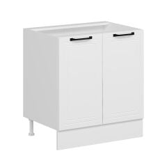 Alvinka Mutfak Modül Mbr_A Alt 2K1R 80Cm Dolap Beyaz Beyaz Mdf