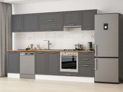 Alvinka 300X210 Cm Klasik Mebran Mutfak Dolabı Beyaz Beyaz M-E80S50S50-1
