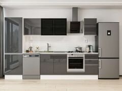 Alvinka 305X210 Cm High Gloss Mutfak Dolabı Mb-E80B60S45-3 High Gloss | Antrasit - Mdf