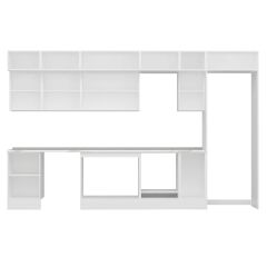 Alvinka 370X240 Cm Klasik Mebran Mutfak Dolabı Mb-E80S50S40-2 Mebran | Antrasit - Mdf