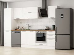 Alvinka 295X210 Cm Klasik Mebran Mutfak Dolabı Mb-E80B50S45-2 Mebran | Beyaz - Mdf