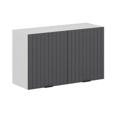 Alvinka Mutfak Modül Mbr_B Üst 2Dk1R 100-H60Cm Dolap Beyaz Antrasit Mdf