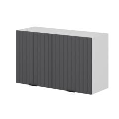 Alvinka Mutfak Modül Mbr_B Üst 2Dk1R 100-H60Cm Dolap Beyaz Antrasit Mdf