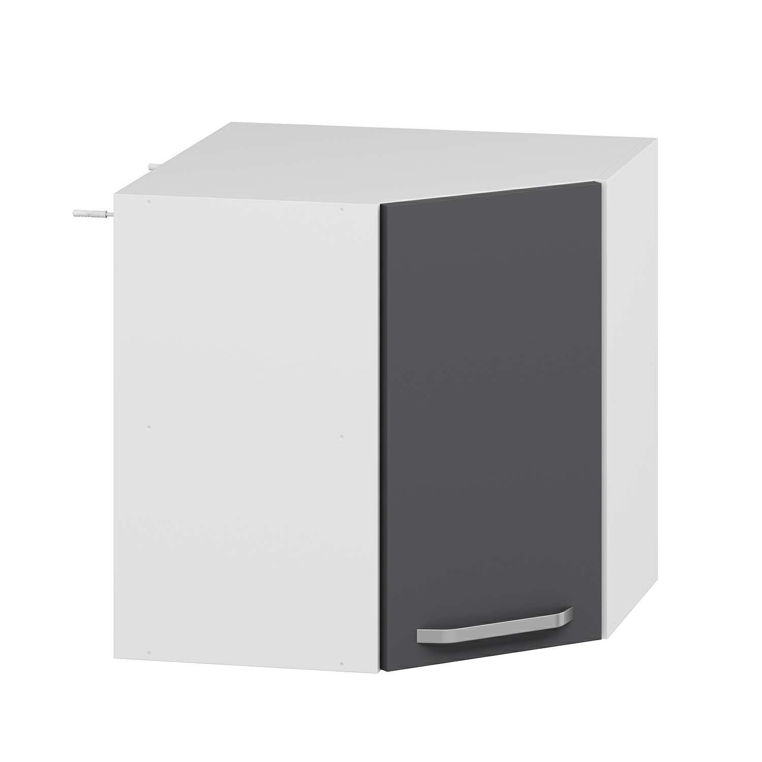 Alvinka Mutfak Modül Duz Üst 1Dk1R 60-H60Cm Köşe Dolap Beyaz Antrasit Mdf