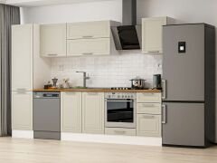 Alvinka 295X210 Cm Klasik Mebran Mutfak Dolabı Mb-E80B50S45-2 Mebran | Kumtaşı - Mdf