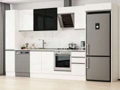 Alvinka 375X222 Cm High Gloss Mutfak Dolabı Mbb-E90B40S45-3 High Gloss | Beyaz - Mdf