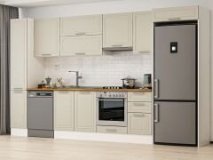 Alvinka 365X222 Cm Klasik Mebran Mutfak Dolabı Mbb-E80B40S45-1 Mebran | Kumtaşı - Mdf