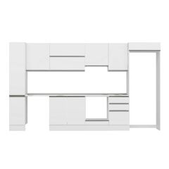 Alvinka 380X222 Cm High Gloss Mutfak Dolabı Mbb-E90B40S50-1 High Gloss | Beyaz - Suntalam