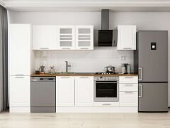 Alvinka 295X210 Cm Klasik Mebran Mutfak Dolabı Mb-E80B50S45-3 Mebran | Beyaz - Mdf