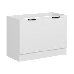 Alvinka Mutfak Modül Mbr_A Alt 2K 120Cm Evye Dolap Beyaz Beyaz Mdf