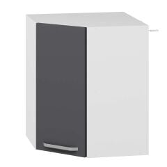 Alvinka Mutfak Modül Duz Üst 1Dk1R 60-H72Cm Köşe Dolap Beyaz Antrasit Mdf