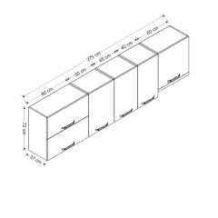Minar 275 Cm Mutfak Dolabı Beyaz 275-B5-Üst Modül